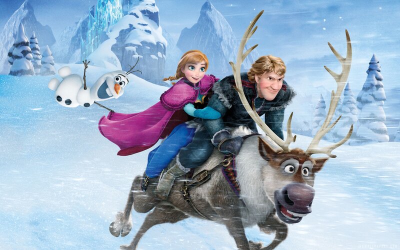 Anna and Kristoff on Sven — Blue, Adventurous