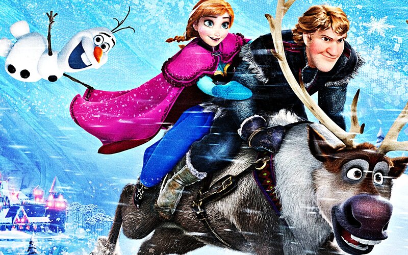 Anna and Kristoff on Sven — Blue, Adventurous, Winter