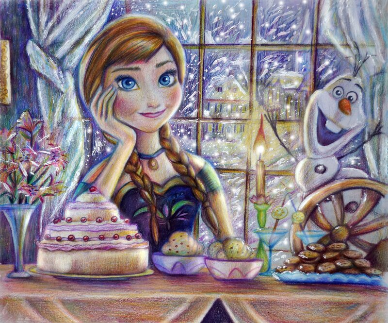 Anna and Olaf at Table