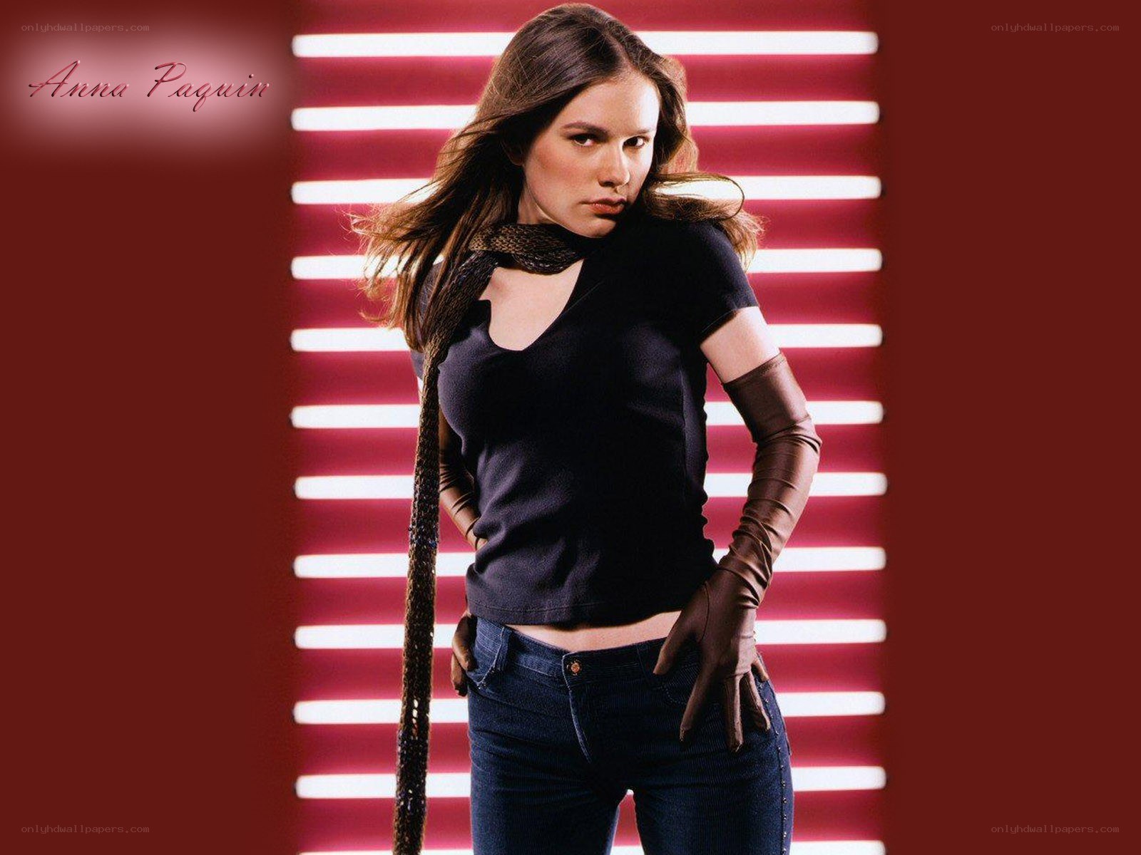 Anna Paquin in black top