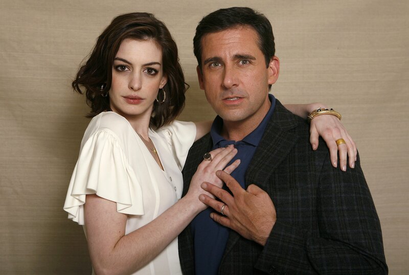 Anne Hathaway and Steve Carell portrait