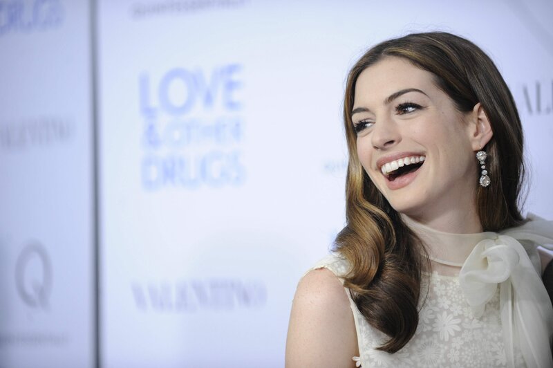 Anne Hathaway at a movie premiere
