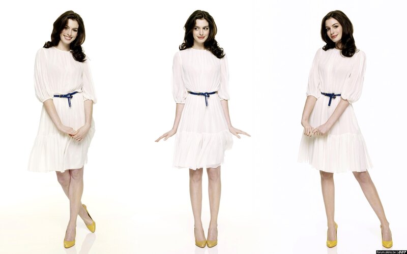 Anne Hathaway in white dress