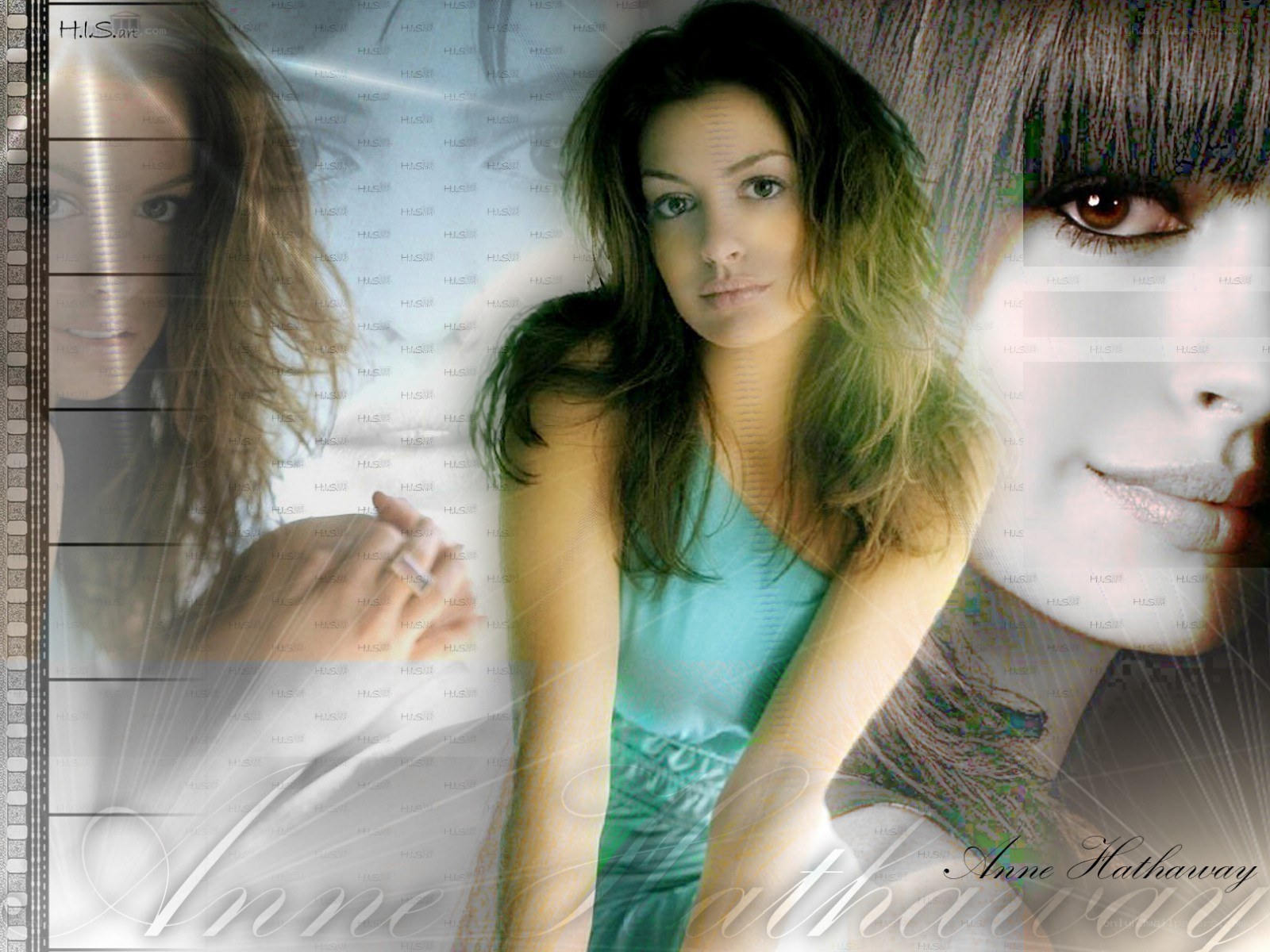 Anne Hathaway portrait collage
