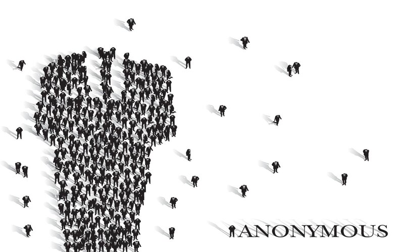 Anonymous crowd silhouette