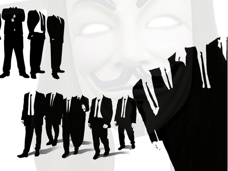 anonymous figures in suits