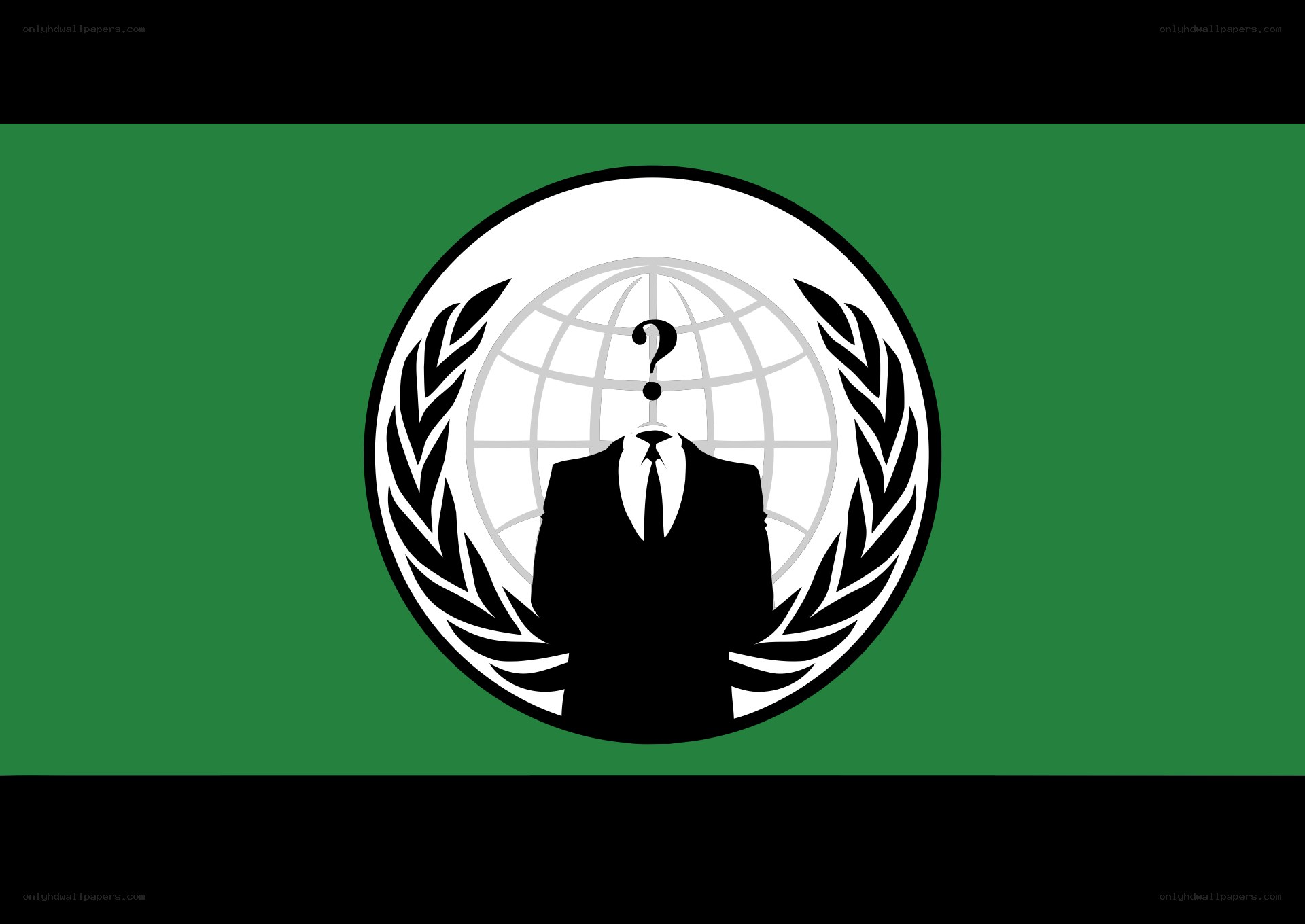 Anonymous flag with globe emblem