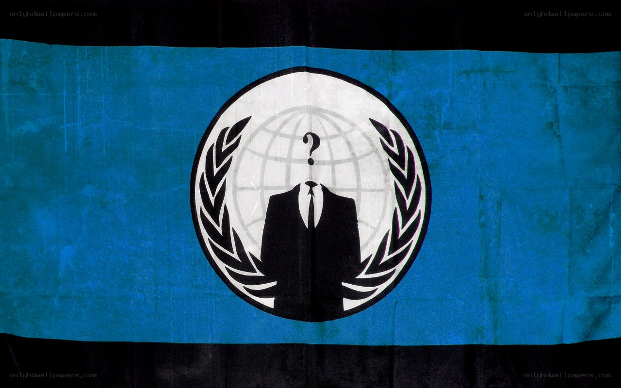 Anonymous flag with stylized logo
