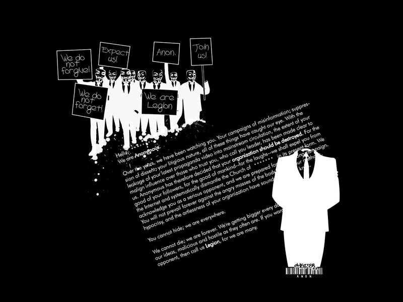 Anonymous Legion protest art
