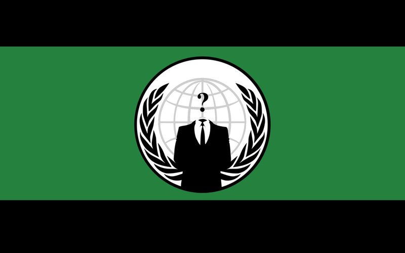 Anonymous logo on green background