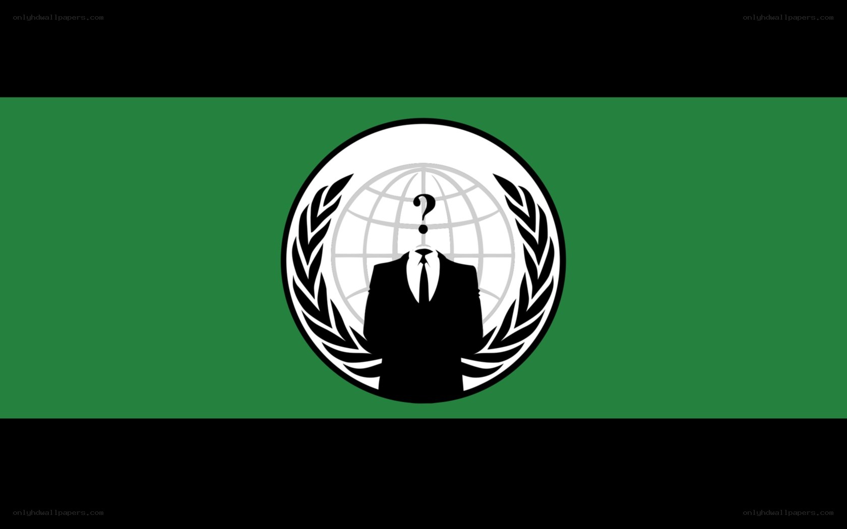Anonymous logo on green background
