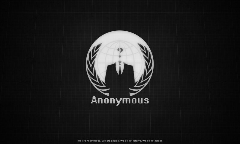 Anonymous logo on grid