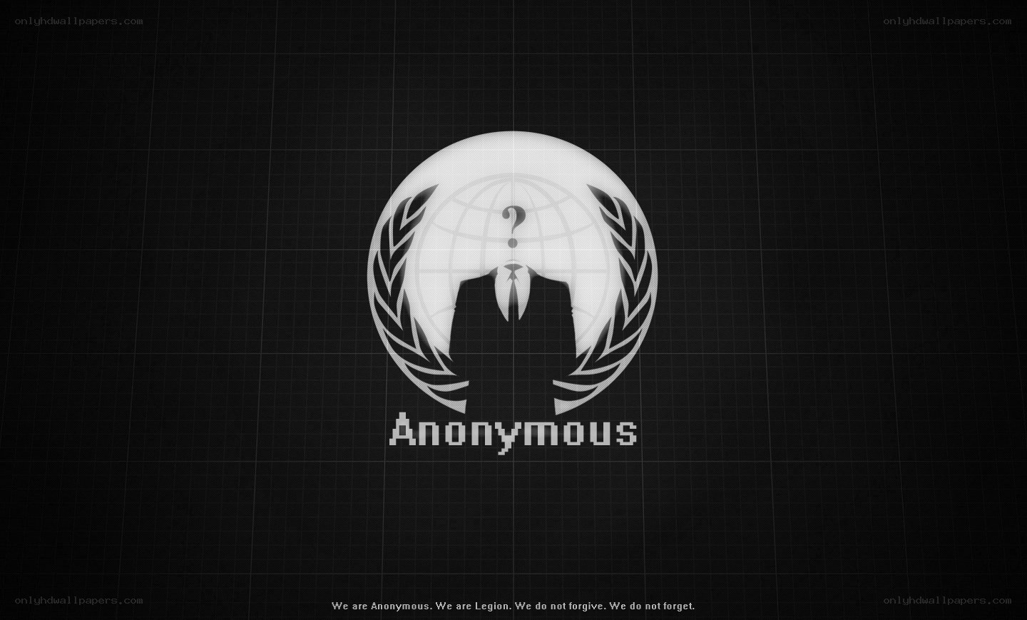 Anonymous logo on grid
