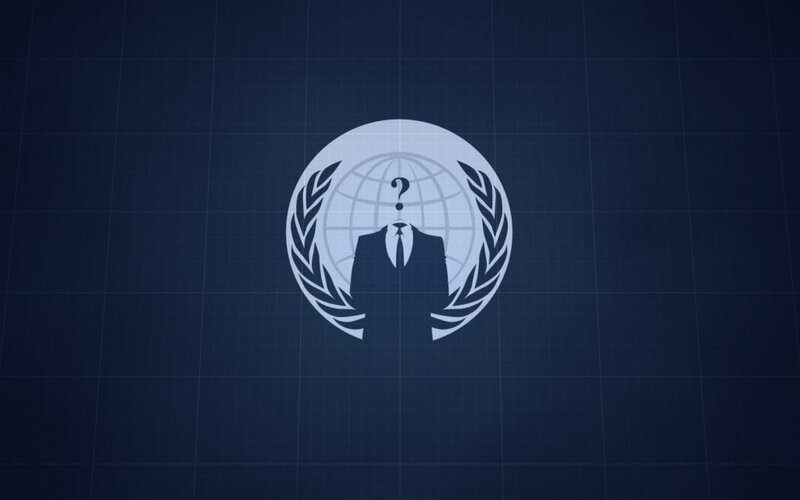 Anonymous logo on grid