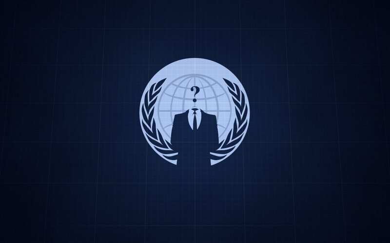 Anonymous logo on grid background