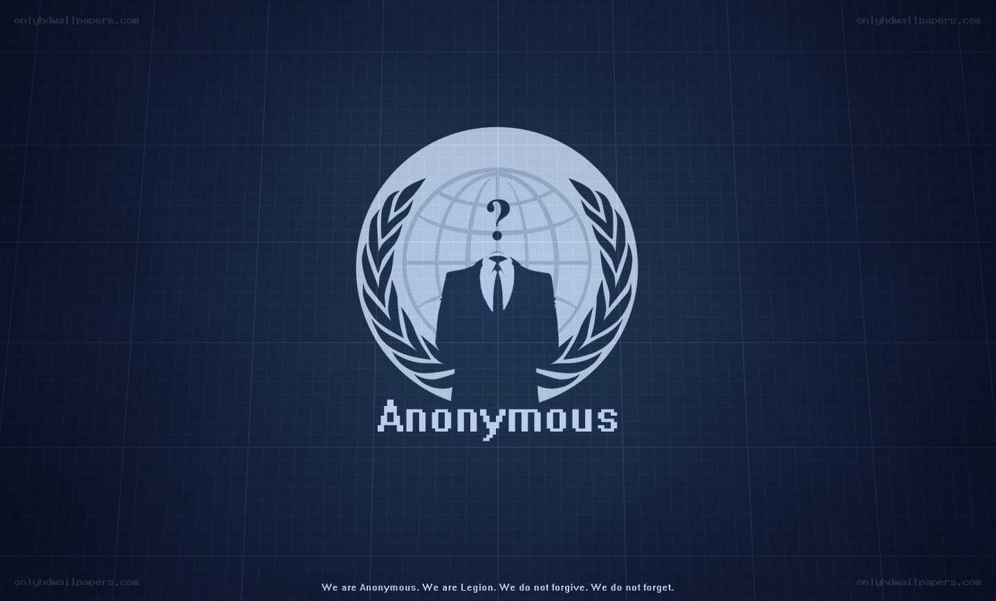 Anonymous logo on grid background