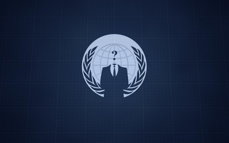 Anonymous logo on grid background