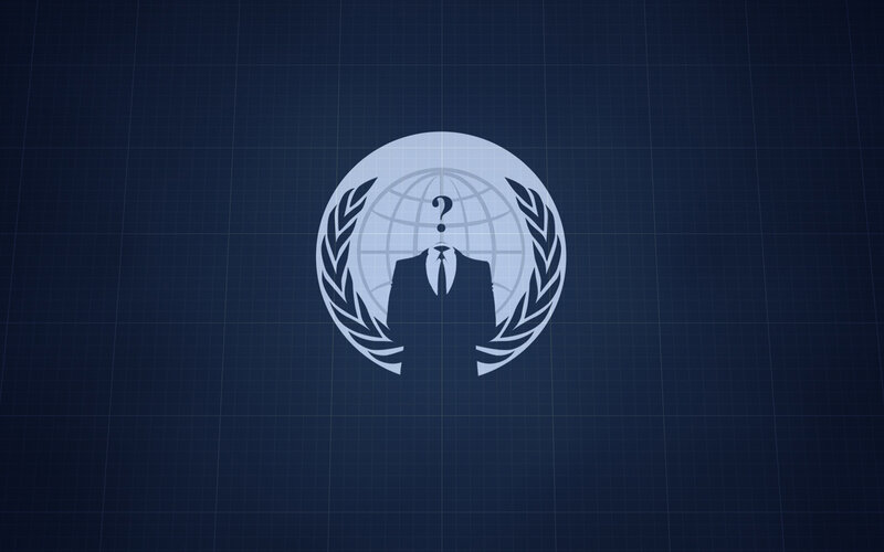 Anonymous logo on grid background