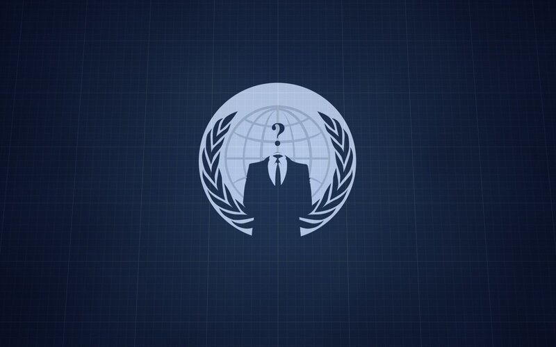 Anonymous logo on grid