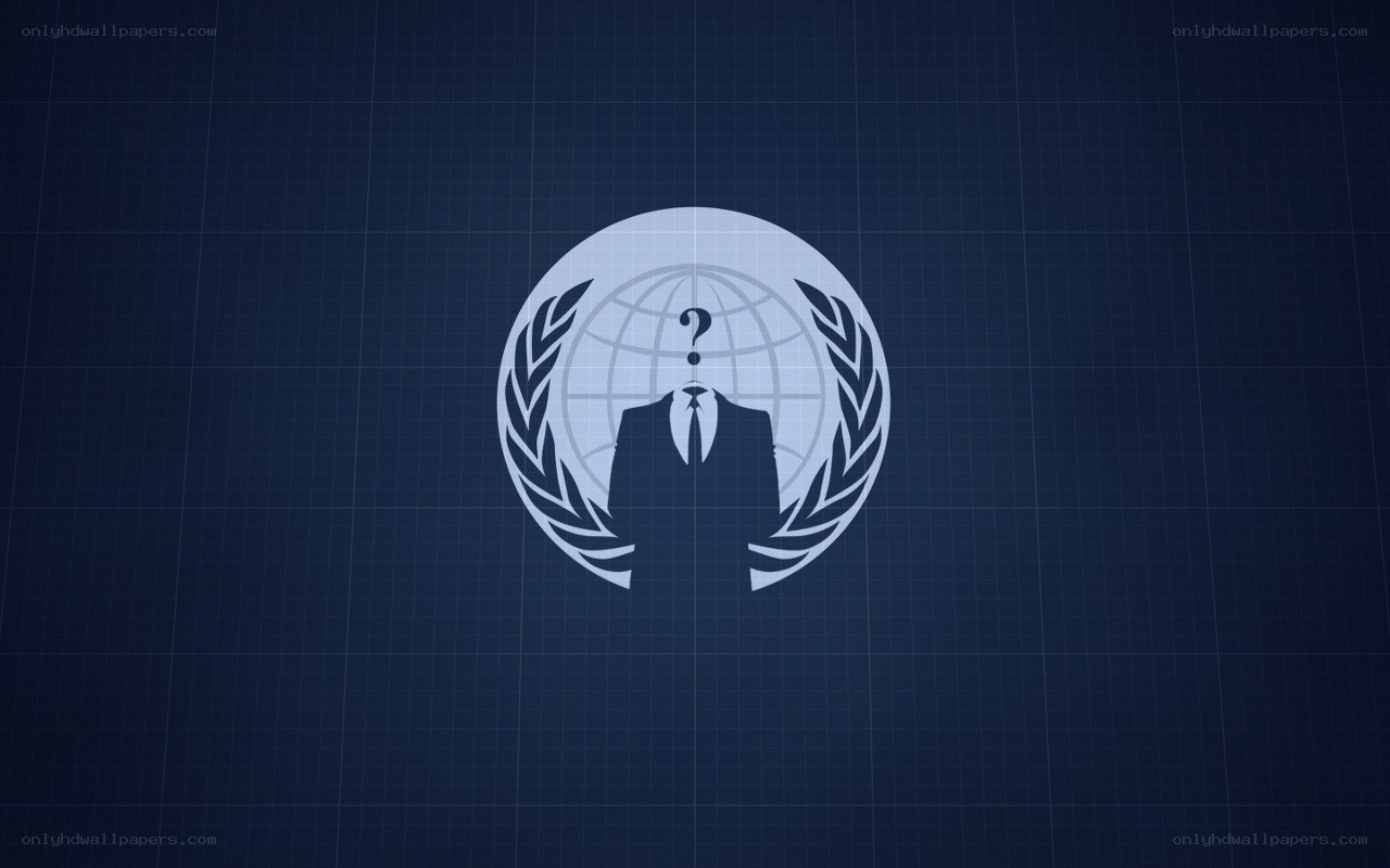 Anonymous logo on grid