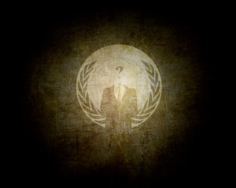 Anonymous logo on grunge background