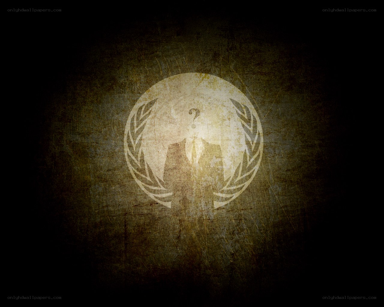 Anonymous logo on grunge background