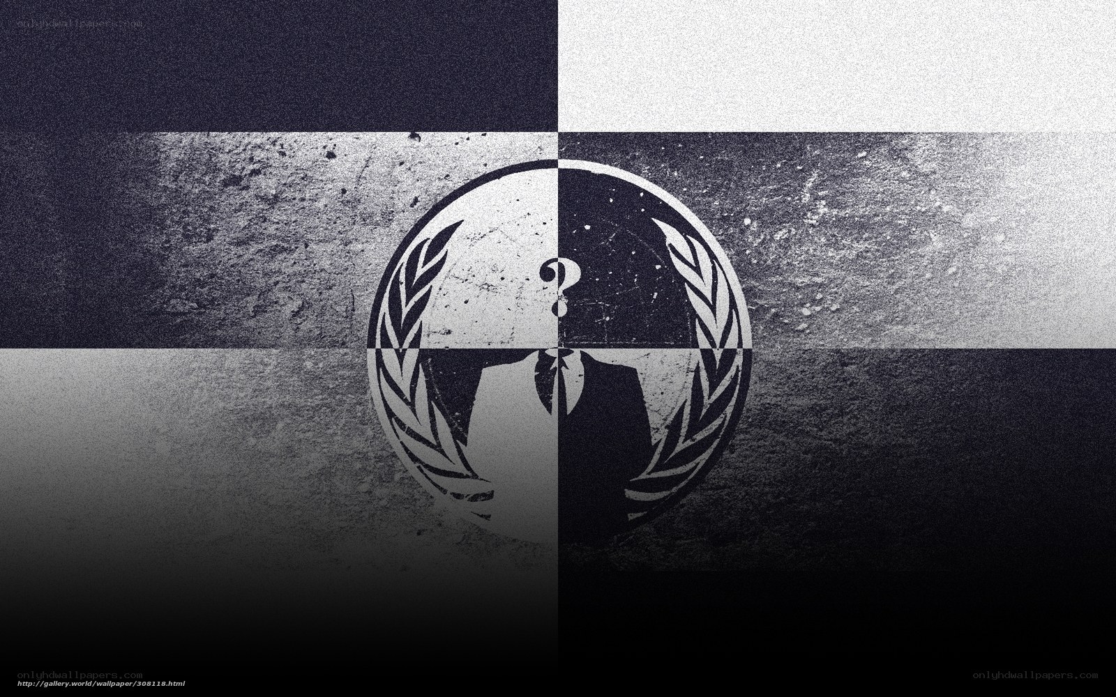 Anonymous logo on grunge background