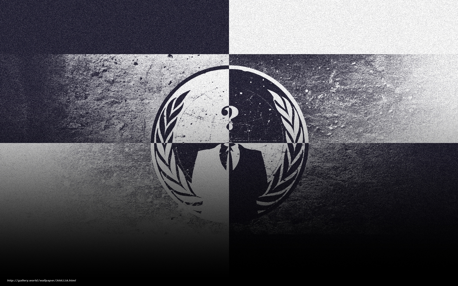 Anonymous logo on grunge background