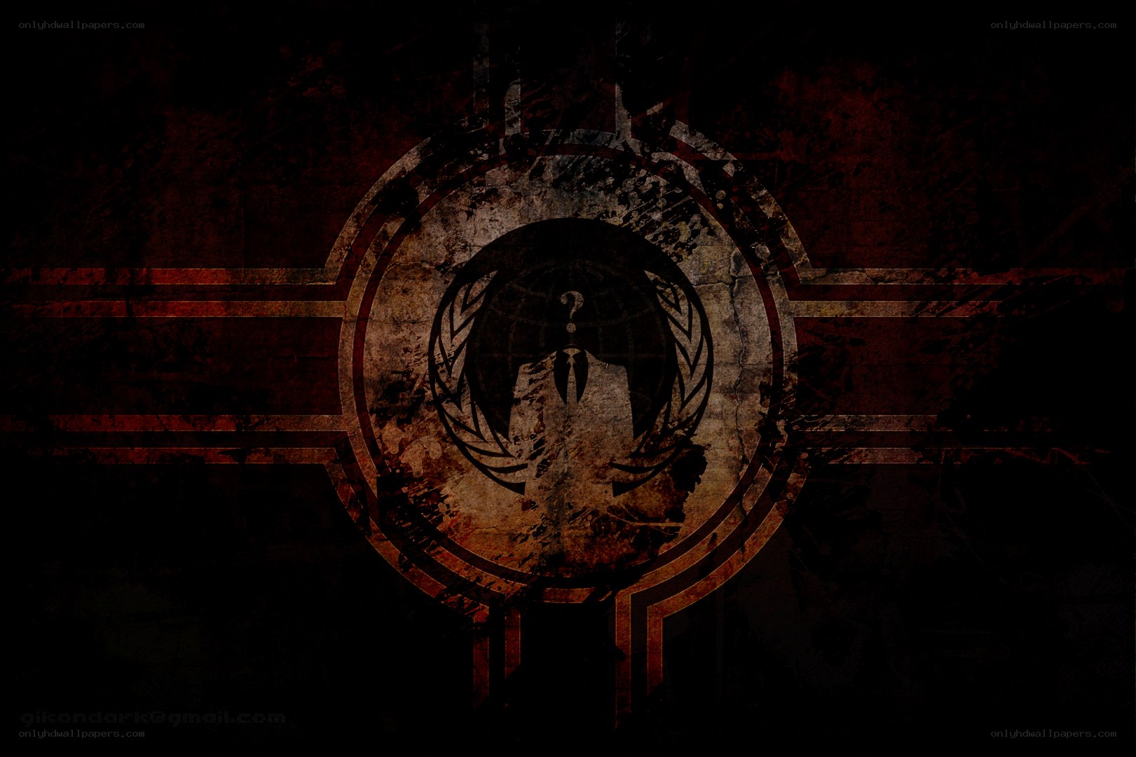 Anonymous logo on grungy background