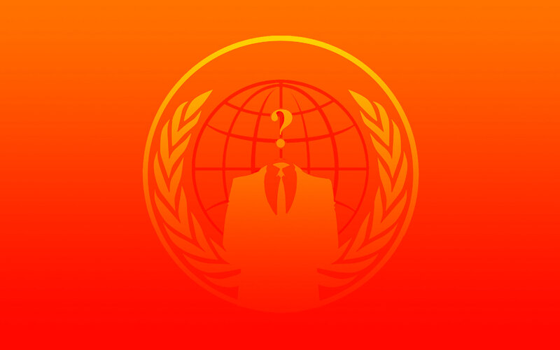 Anonymous logo on orange background