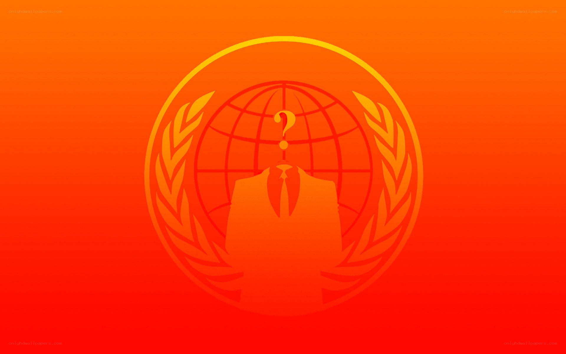 Anonymous logo on orange background