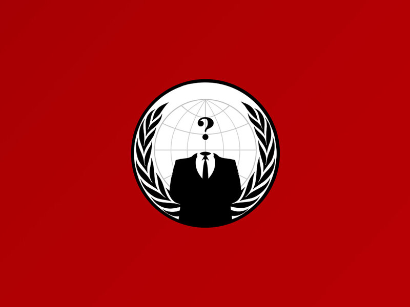 Anonymous logo on red background