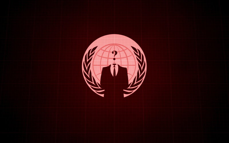 Anonymous logo on red grid