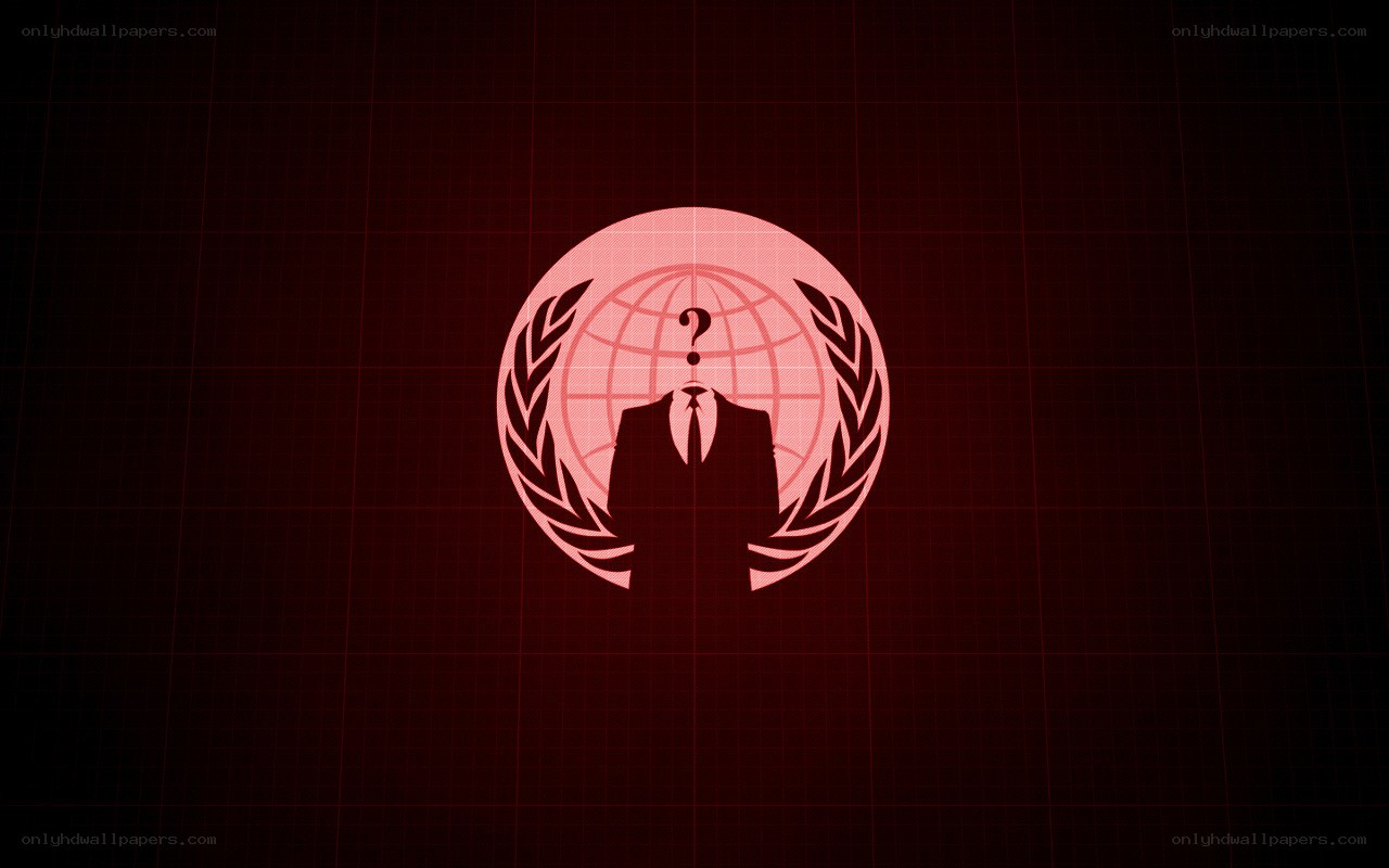 Anonymous logo on red grid