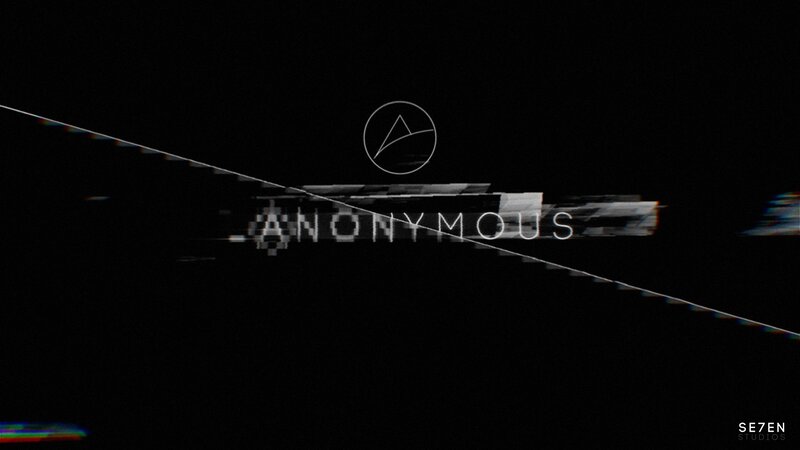Anonymous logo with glitch effect