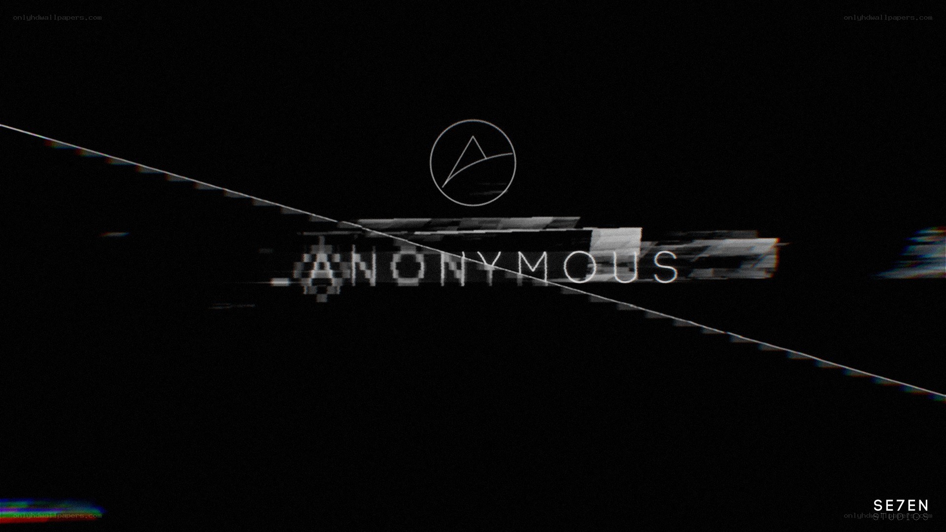 Anonymous logo with glitch effect