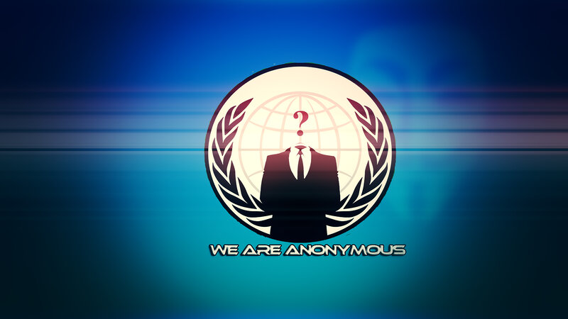 Anonymous Logo with Globe — Blue, Dramatic