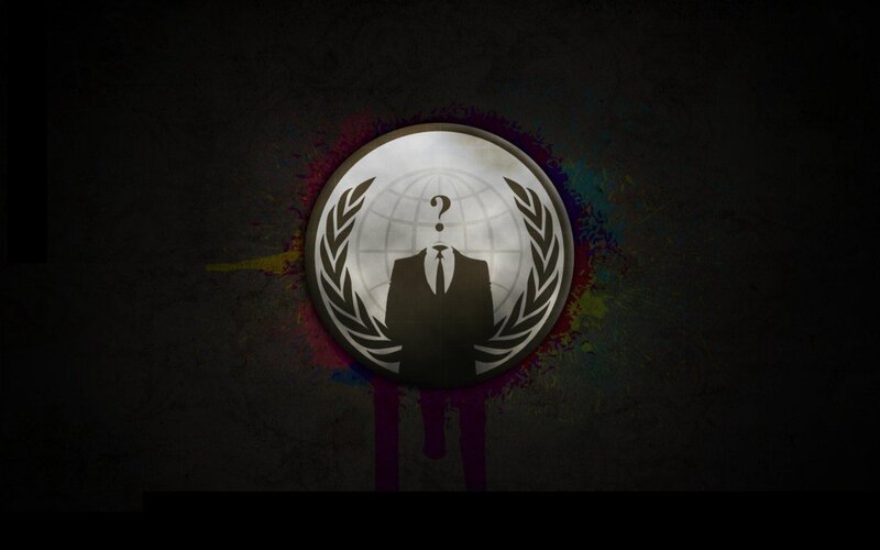 Anonymous logo with splatter effect
