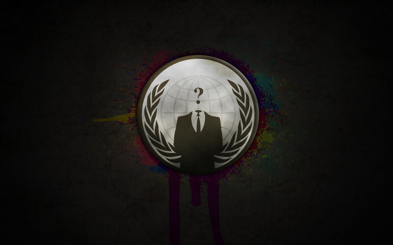 Anonymous logo with splatter effect