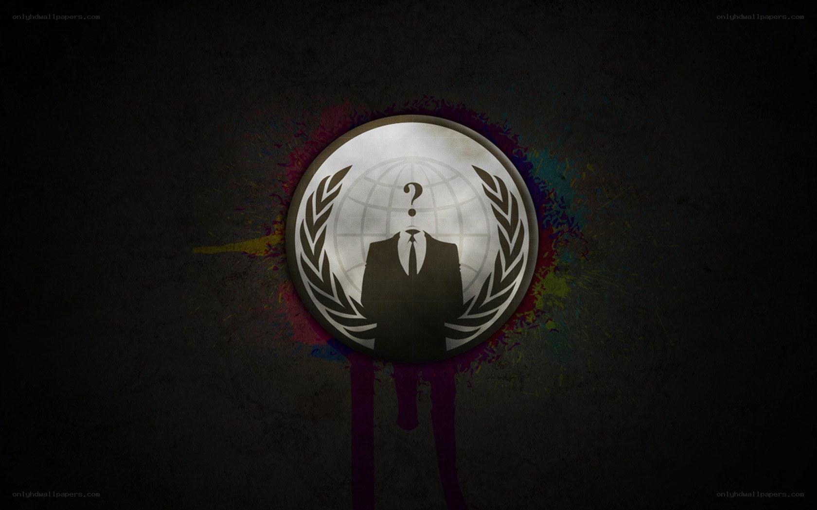 Anonymous logo with splatter effect