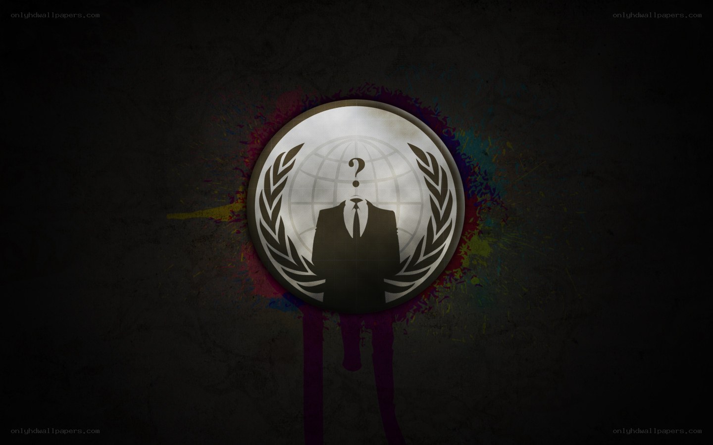 Anonymous logo with splatter effect
