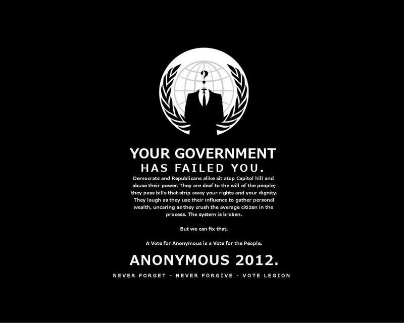 Anonymous Logo with Text — Black, Dramatic