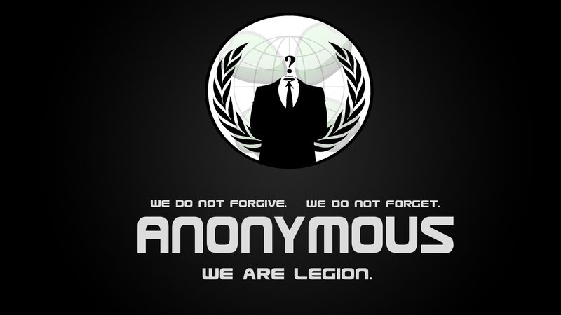 Anonymous Logo with Text — Black, Serious