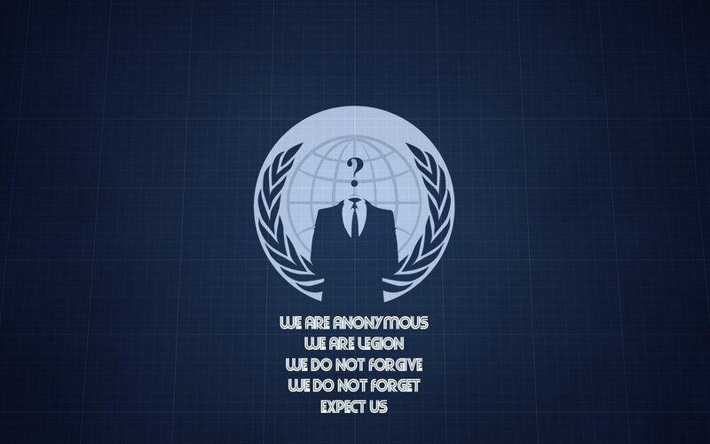 Anonymous Logo with Text — Blue