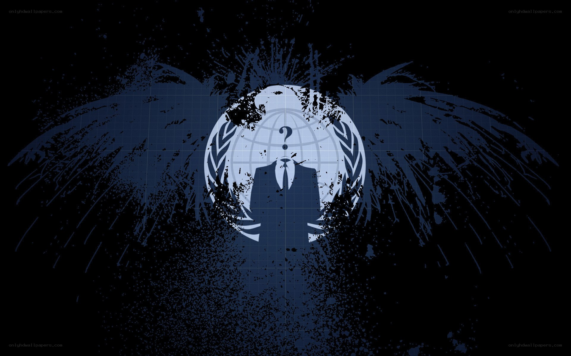 Anonymous logo with wings