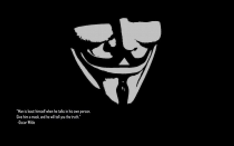 Anonymous Mask — Black, Dramatic, Digital Art