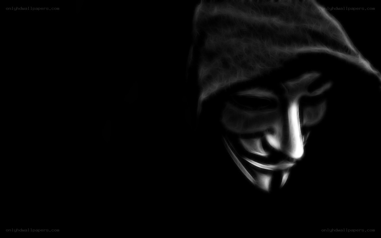 anonymous mask in dark hood