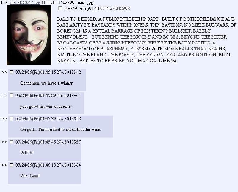 Anonymous mask on bulletin board