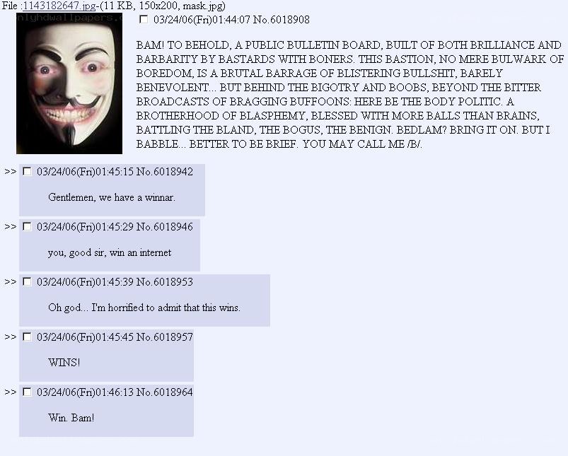 Anonymous mask on bulletin board