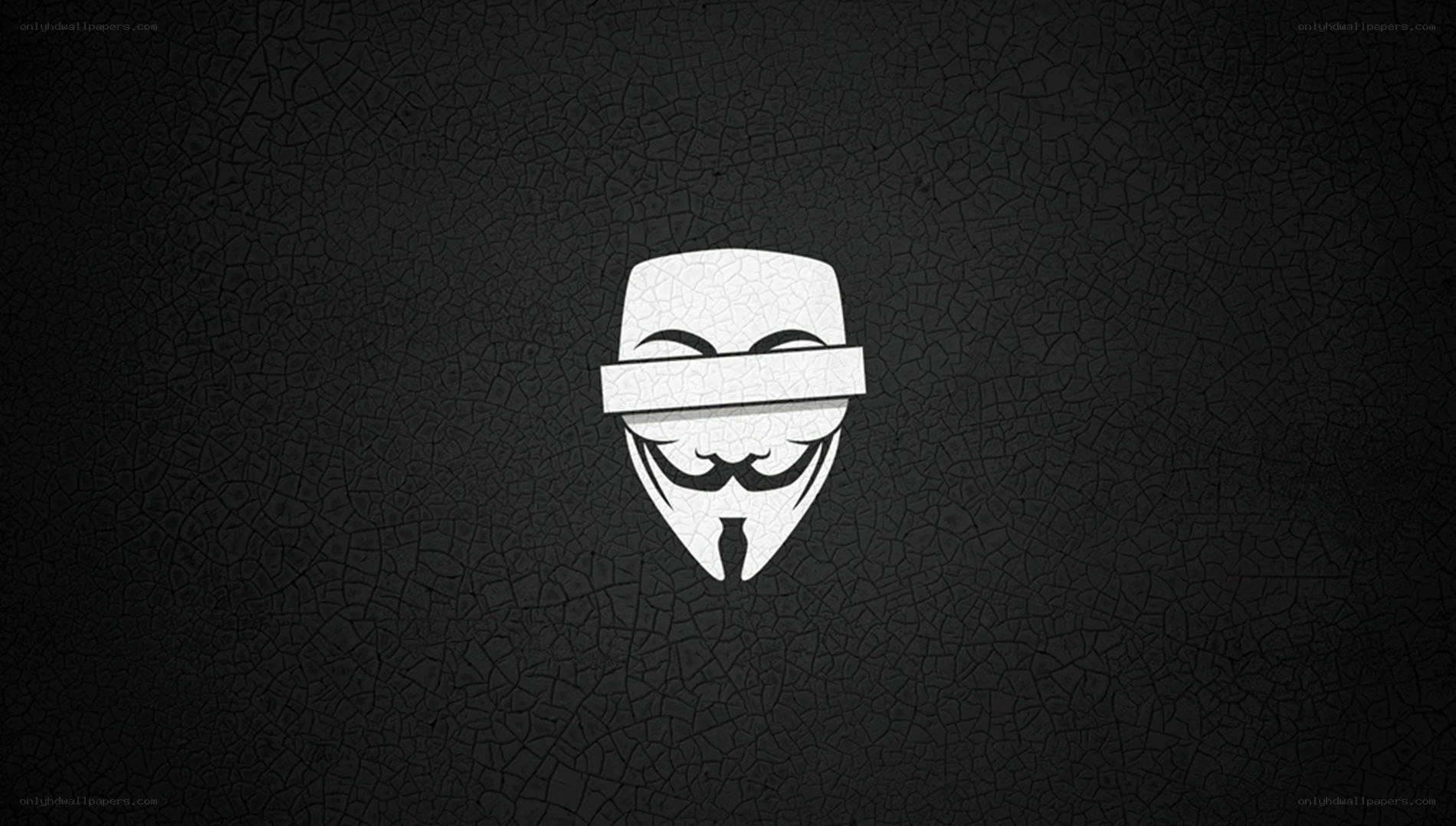 Anonymous mask on cracked background